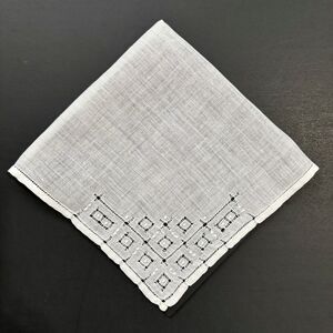 Heirloom Linen Pulled Thread Wedding Handkerchief Cottage Core Bride Vintage